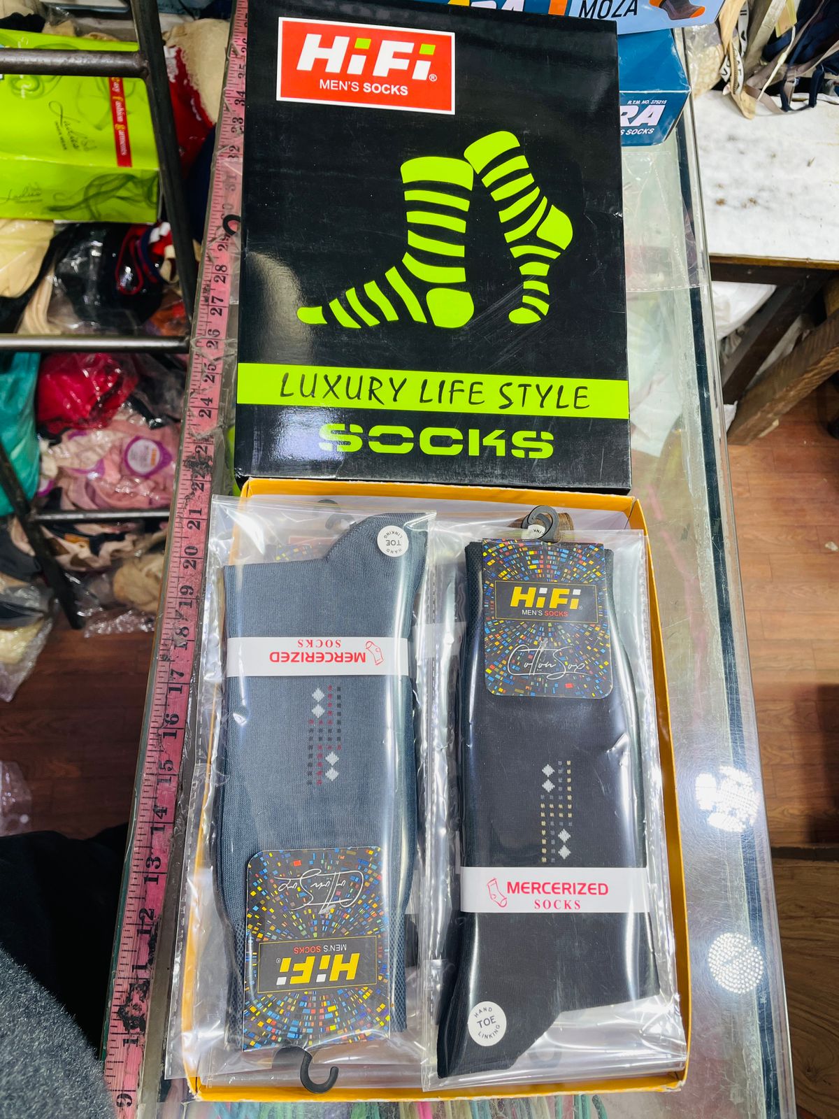 Hifi brand gents mercried socks.